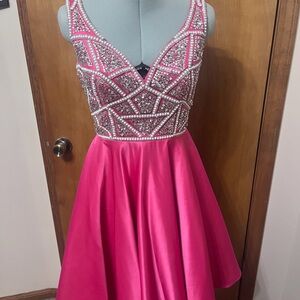 Elegant Pink Beaded Narianna Dress